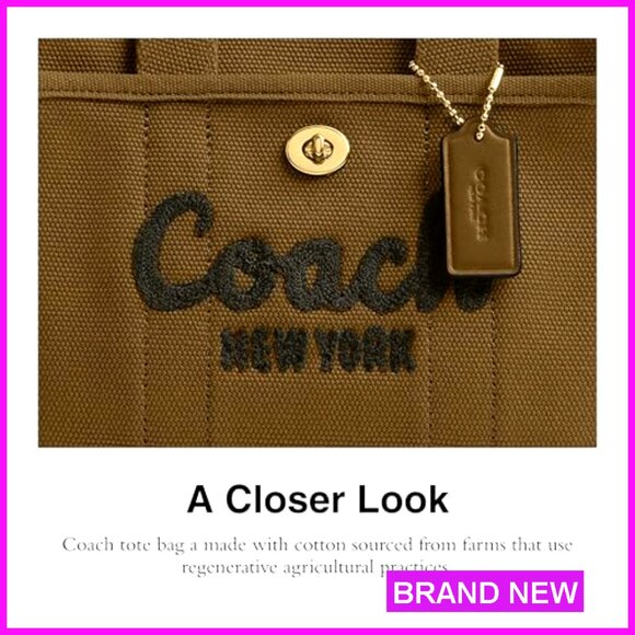 Leather Tote Bag with Turnlock Closure and Detachable Crossbody Strap - Picture 4 of 6